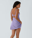 SoftlyZero™ Plush Double Straps 2-Piece Pocket Slip Dance Active Dress A-D Cups - Lavender