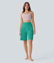 SoftlyZero™ Airy High Waisted Pockets Cool Touch Yoga Bermuda Shorts - Waterfall