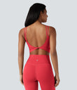 Halara UltraSculpt™ Double Straps Twisted Backless Cropped Yoga Tank Top - Bittersweet