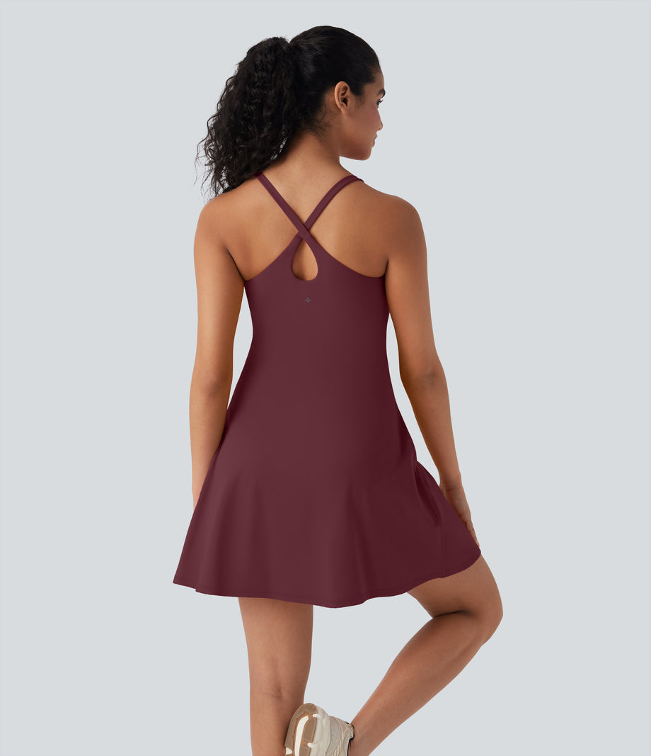 SoftlyZero™ Plush Active Dress-Longer Length-Easy Peezy Edition DD-F Cups - Zinfandel