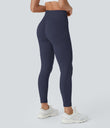 OneForm Seamless Flow High Waisted Ruched 7/8 Yoga Leggings - Peacoat
