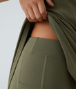 SoftlyZero™ Plush Double Straps 2-Piece Pocket Slip Dance Active Dress A-D Cups - Grass Grey Green