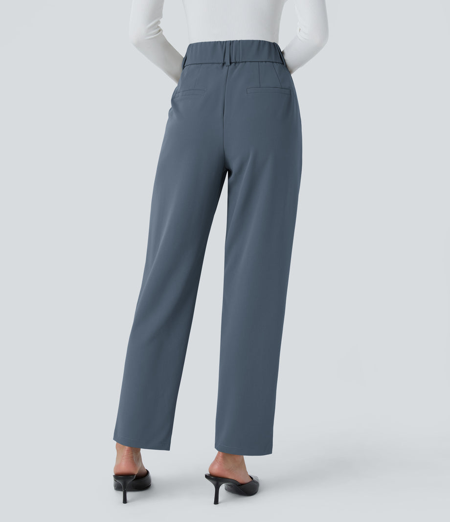 Halara Flex™ High Waisted Pocket Solid Work Tapered Pants - Coronet Blue