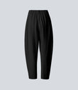 Mid Rise Pocket Barrel Leg Baggy Work Pants - Black