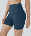 Halara UltraSculpt™ High Waisted Butt Lifting Tummy Control Pocket Shaping Training Biker Shorts 5'' - Majolica Blue