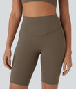 Halara UltraSculpt™ High Waisted Tummy Control Pocket Shaping Training Biker Shorts 9'' - Dawn Brown