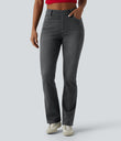 Halara Flex™ High Waisted Pockets Washed Casual Bootcut Jeans - Iron Gate Denim