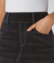 Halara Flex™ High Waisted Pockets Bodycon Washed Denim Casual Midi Skirt - Carbon Paint Denim