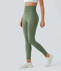 OneForm Seamless Flow High Waisted Ruched Plain Leggings - Sea Spray