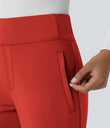 Halara Flex™ DayStretch Mid Rise Side Zipper Pocket Work Flare Pants - Valiant Poppy