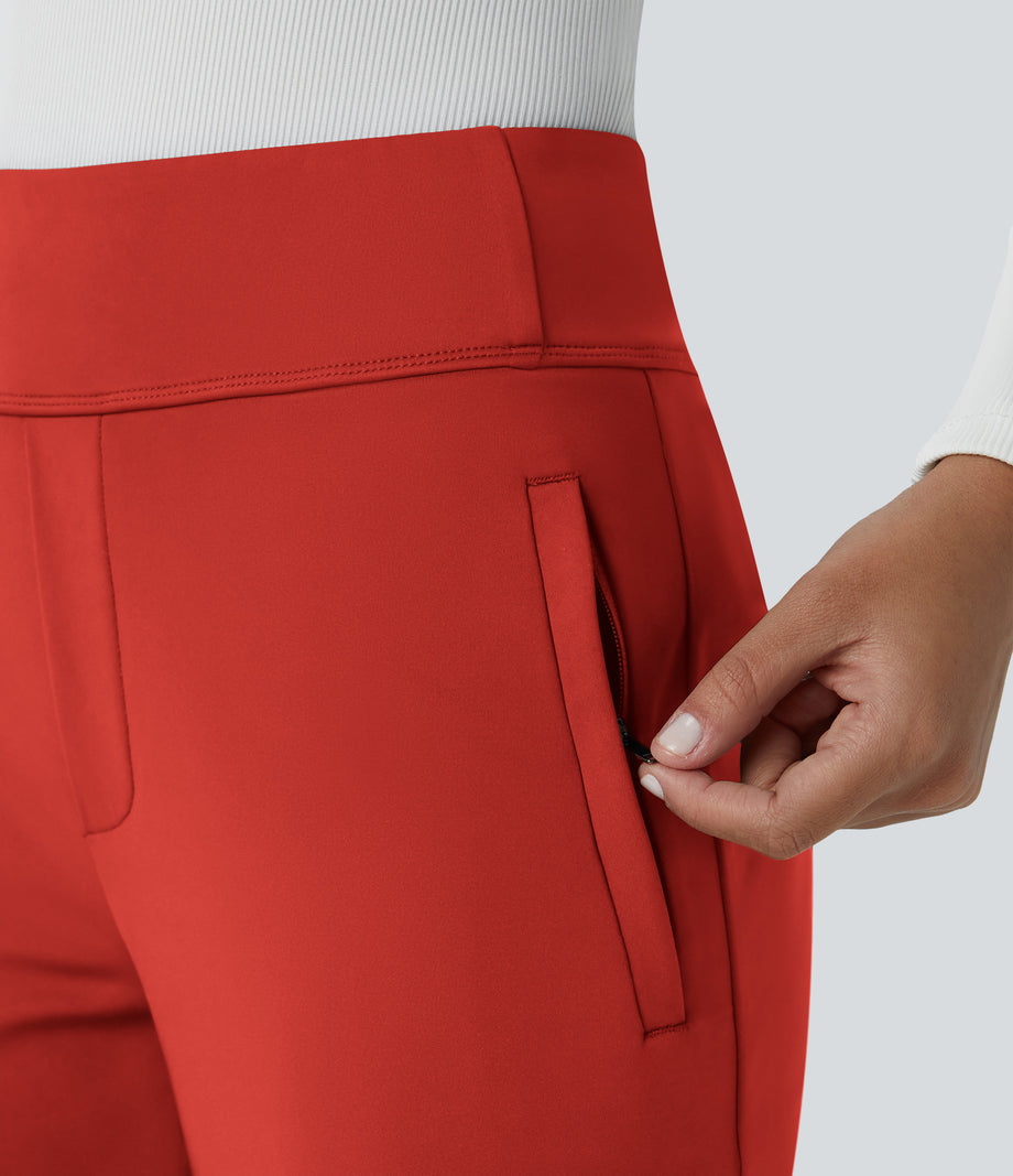 Halara Flex™ DayStretch Mid Rise Side Zipper Pocket Work Flare Pants - Valiant Poppy