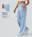 Halara Flex™ Mid Rise Pockets Straight Leg Casual Cargo Jeans - Denim Cyan Blue