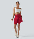 SoftlyZero™ Airy Super High Waisted 2-in-1 Cool Touch Yoga Shorts 7'' with Pockets - Salsa