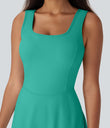 SoftlyZero™ Airy U Neck 2-in-1 Pocket Mini Cool Touch Dance Active Dress-Easy Peezy - Waterfall