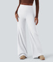 DayStretch High Waisted Tummy Control Wide Leg Baggy Yoga Pants with Pockets - White