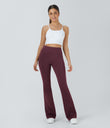 DayStretch High Waisted Pocket Flare Yoga Leggings - Red Mahogany