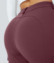 DayStretch High Waisted Zipper Pockets Solid Skinny Cargo Pants - Red Mahogany