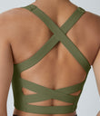 SoftlyZero™ Airy Square Neck Backless Crisscross Cropped Cool Touch Yoga Tank Top-UPF50+ - Loden Green