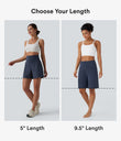 SoftlyZero™ Airy High Waisted Pockets Cool Touch Yoga Bermuda Shorts - Mood Indigo