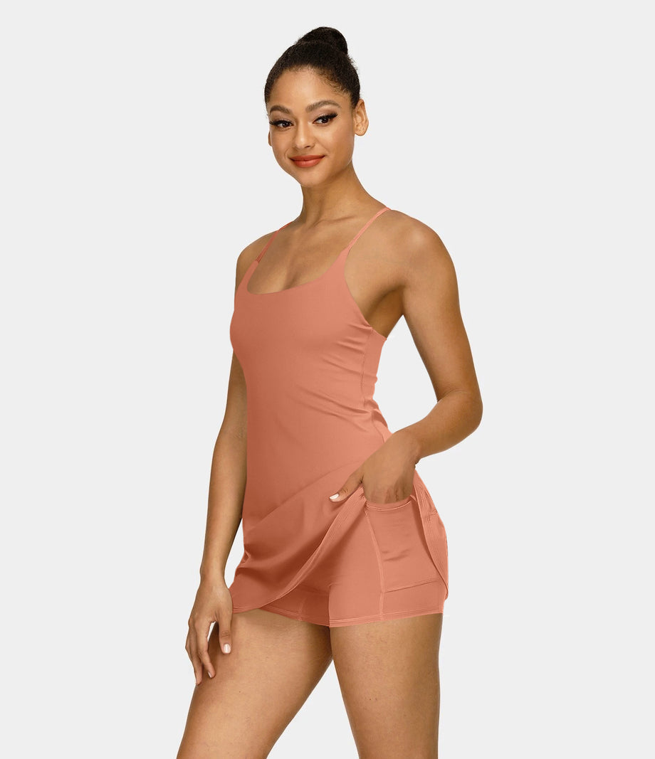 SoftlyZero™ Plush Backless Active Dress - Sun Baked