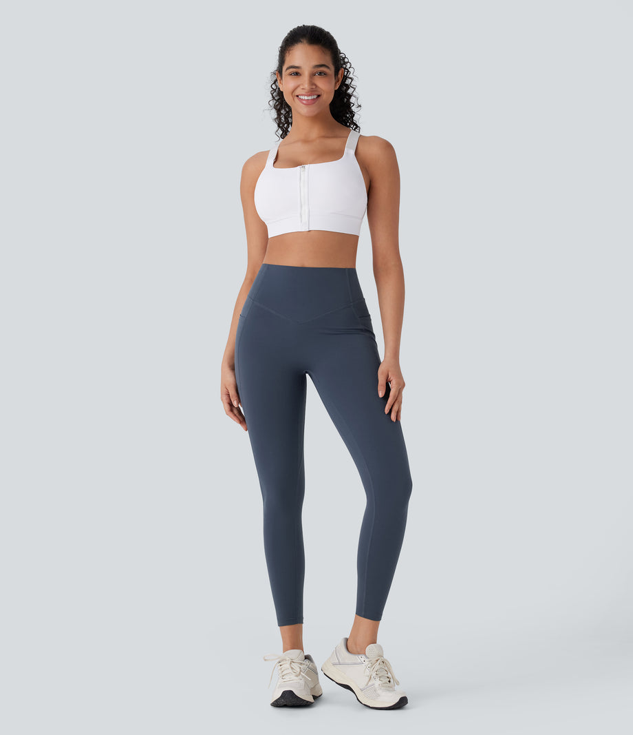 Halara UltraSculpt™ High Waisted Tummy Control Butt Lifting Ruched Pocket Shaping Yoga Leggings - Carbon