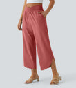 Breezeful™ High Waisted Crossover Quick Dry Resort Pants with Pockets - Kapok Red