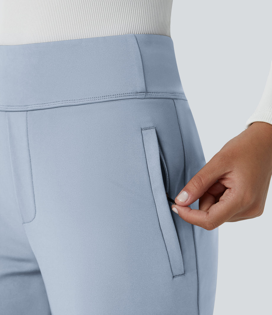 Halara Flex™ DayStretch Mid Rise Side Zipper Pocket Work Flare Pants - Baby Blue
