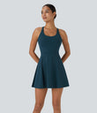 Backless Twisted Active Dress - Majolica Blue