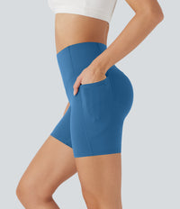 Halara UltraSculpt™ High Waisted Butt Lifting Tummy Control Pocket Shaping Training Biker Shorts 5'' - Vallarta Blue