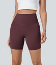 Halara UltraSculpt™ High Waisted Tummy Control Pocket Shaping Training Biker Shorts 7'' - Evening Red