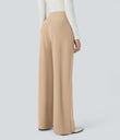 Halara Flex™ High Waisted Body Sculpt Waist-Slimming Pocket Wide Leg Micro Waffle Work Pants - Mellow Buff