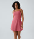 SoftlyZero™ Plush Double Straps 2-Piece Pocket Slip Dance Active Dress A-D Cups - Begonia Rouge
