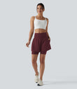 SoftlyZero™ Airy Super High Waisted 2-in-1 Cool Touch Yoga Shorts 7'' with Pockets - Zinfandel
