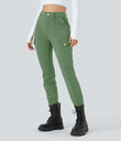 DayStretch High Waisted Zipper Pockets Solid Skinny Cargo Pants - Kashmir