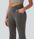 Halara Flex™ High Waisted Crossover Pocket Washed Casual Jeans - Iron Gate Denim