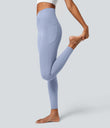 SoftlyZero™ Crossover Pocket Plain Leggings-UPF50+ - Xenon Blue