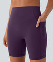 Halara UltraSculpt™ High Waisted Scrunch Butt Lifting Tummy Control Side Pocket Shaping Workout Biker Shorts 7'' - Blackberry Cordial