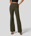 Halara Flex™ High Waisted Back Side Pocket Slight Flare Work Pants - Forest Night