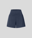 SoftlyZero™ Airy Super High Waisted 2-in-1  Cool Touch Yoga Shorts 5'' with Pockets-Longer Length - Mood Indigo