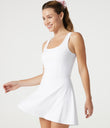 SoftlyZero™ Airy U Neck 2-in-1 Pocket Mini Cool Touch Dance Active Dress - White