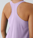 Breezeful™ Backless Racerback Side Pocket High Low Flowy Midi Quick Dry Casual Dress - Leisurely Lavender