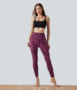 Halara UltraSculpt™ Leopard Print High Waisted Tummy Control Yoga Leggings with Pockets - Black and Fuchsia Leopard Print