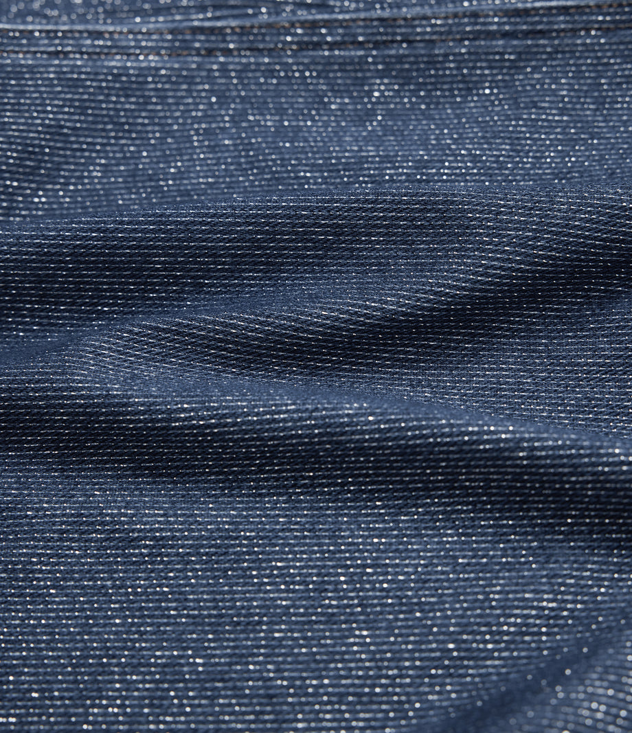 Halara Flex™ Low Rise Drawstring Wide Leg Sparkle Casual Sweatpants Jeans with Pockets - Tide Blue Denim