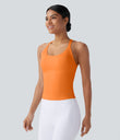 SoftlyZero™ Plush Cut Out Yoga Tank Top A-D Cups - Sun Orange