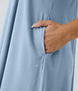 Breezeful™ Backless Racerback Side Pocket High Low Flowy Midi Quick Dry Casual Dress - Ballad Blue