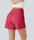 SoftlyZero™ Airy Super High Waisted 2-in-1  Cool Touch Yoga Shorts 5'' with Pockets-Longer Length - Winterberry