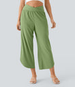 Breezeful™ High Waisted Crossover Quick Dry Resort Pants with Pockets - Hot Wasabi - Green