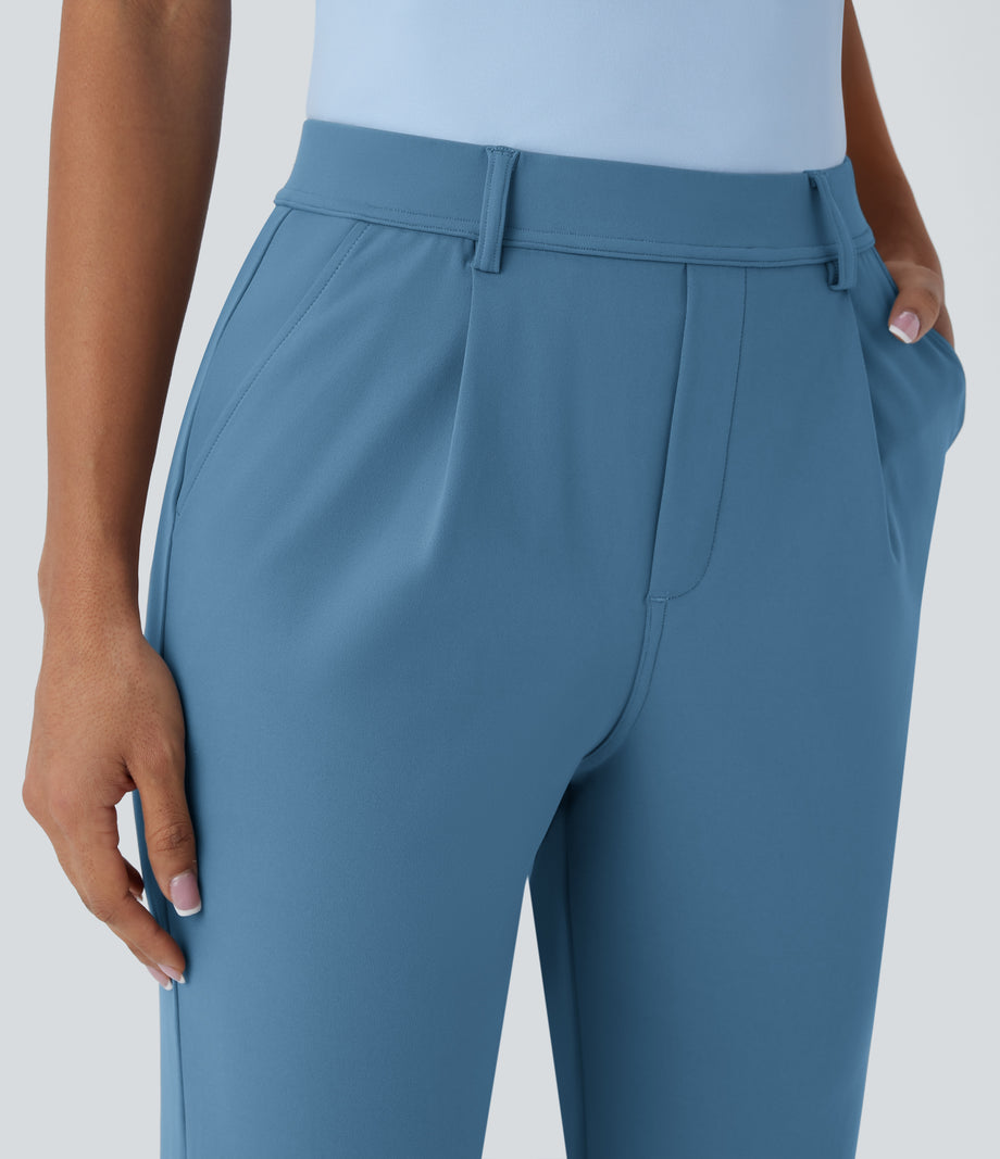 Halara Flex™ DayStretch High Waisted Pocket Ankle Length Tapered Work Pants - Light Azure