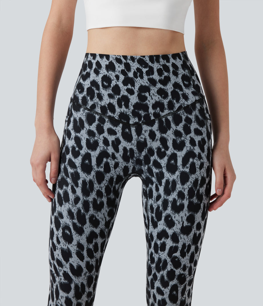 Halara UltraSculpt™ Leopard Print High Waisted Tummy Control Yoga Leggings with Pockets - Moonshadow Leopard