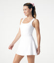 SoftlyZero™ Airy U Neck 2-in-1 Pocket Mini Cool Touch Dance Active Dress - White